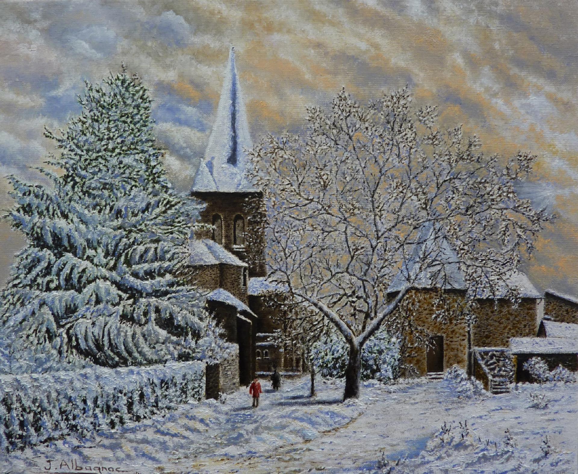 Champcevinel sous la neige, Dordogne